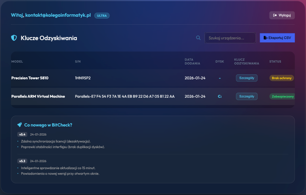 Panel Administratora — przegląd floty