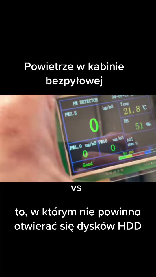 Powietrze, w którym otwieramy dyski twarde, powinno być niemal idealn.