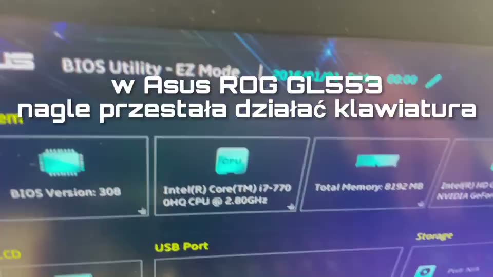 Nie działa klawiatura w Asusie gamingowym?